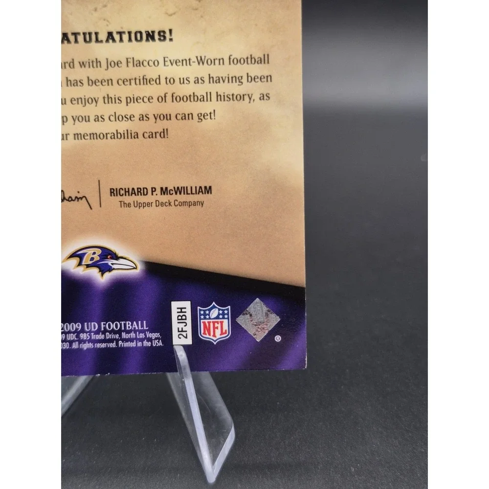 2009 Upper Deck Joe Flacco #NFL-FL Game Day Wesr Jersey (MEM) Baltimore Ravens
